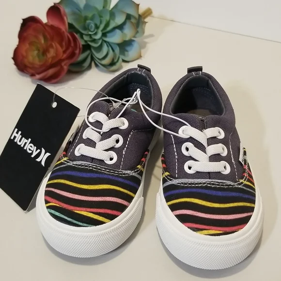 Hurley Toddler Sneakers Colorful Stripes Various Sizes - Picture 6 of 10